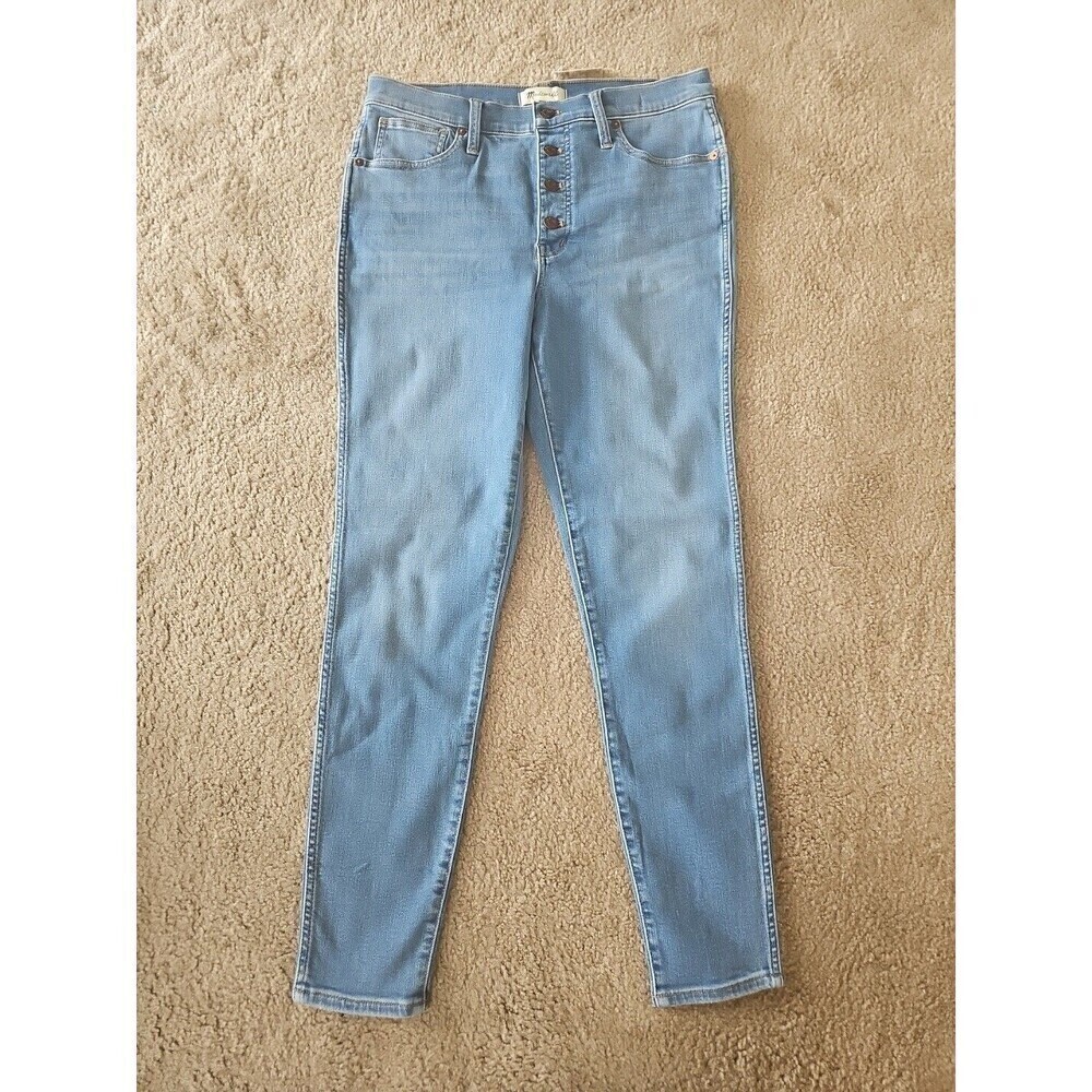 Madewell 10" High Rise Skinny Jeans Button Front Size 31